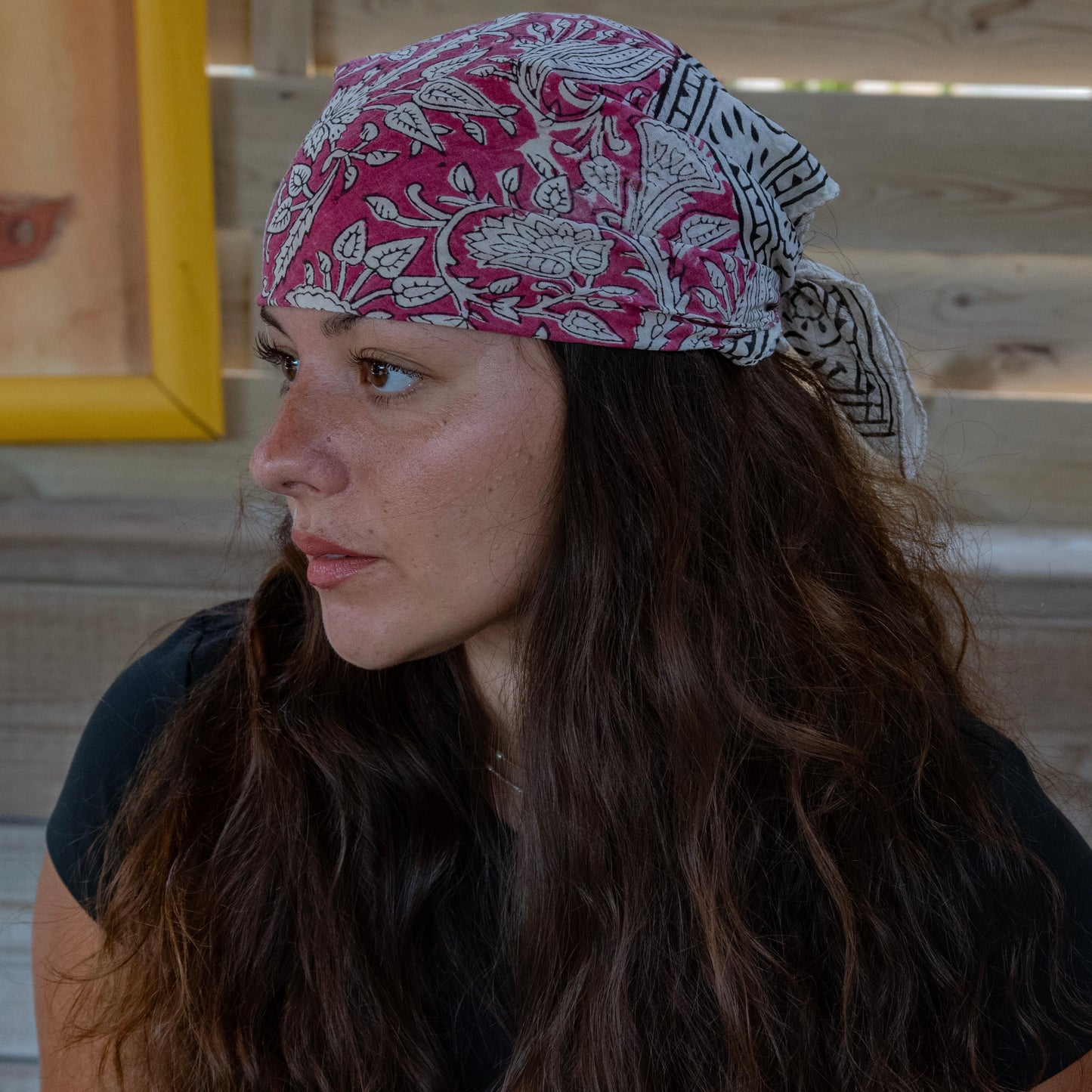 Bandana rose bohème