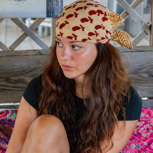 Bandana Fleur rouge